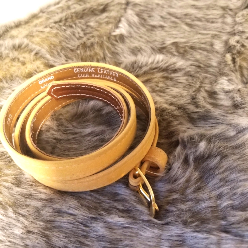 Yellow suede genuine leather belt